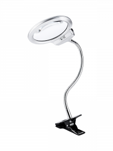 Лупа настольная с подсветкой на гибкой ноге с прищепкой Орбита INL38